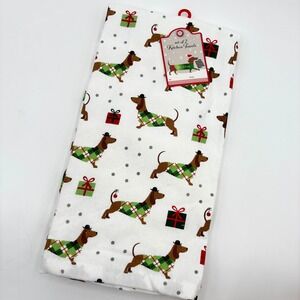 Set of 2 Blissliving Dachshund Doxie Christmas Kitchen Towels Holiday Dog Gift